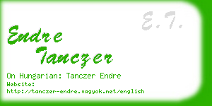 endre tanczer business card